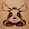 Wild Woodland Illustration A stylized illustration of a moose in a natural environment.