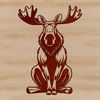 Wild North American Forest Creature An illustration of a large wild animal with antlers, commonly found in North American forests.