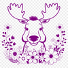 Free Antler Design SVG A large wild mammal with antlers in a natural environment.