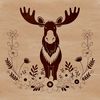 Forest Wildlife Icon A moose in a forest environment.