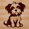 Cute Morkie Portrait in Vector Style Close-up illustration of a Morkie's head and body, depicted in a simple vector style.
