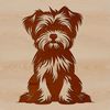 Cute Mixed-Breed Dog Silhouette A small, mixed-breed dog with a curled tail sitting on its hind legs.