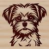 Adorable Crossbreed Dog Icon A small crossbred dog with a Morkie head, suitable for use as a clip art image in various design software.