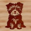 Sweet Sitting Morkie Pet Image Illustrated vector art of a sitting Morkie dog breed.