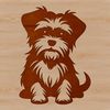 Vector Graphic of a Sitting Dog A small dog breed sitting on its hind legs, depicted in a simple vector design.