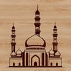 A detailed illustration of a mosque with architectural features, suitable for vector design projects.