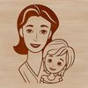 Motherhood Icon A simple illustration of an adult female figure, suitable for vector graphics and digital cutting machines.