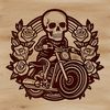 A detailed vector design of a motorcycle with sleek lines and engine details.