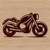 An intricate vector graphic of a motorbike with stylized lines and shapes.
