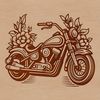 A sleek motorbike with floral accents, designed as vector art for use in various digital formats.