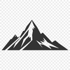 A graphical representation of a mountain using scalable vector graphics technology.