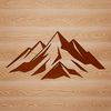 A detailed illustration of a mountain landscape, created using vector graphics.