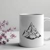 A detailed vector illustration of a majestic mountain range.