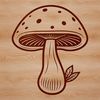 Stylized Mushroom Clip Art A stylized graphic of a mushroom suitable for digital designs and crafts.