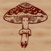 Single Mushroom Clip Art Vector A stylized illustration of a single mushroom, suitable for use as clip art in various design projects.