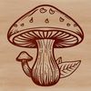 A free SVG clip art design of a single mushroom with detailed texture and shape.