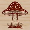 Beautiful Stylized Mushroom SVG Graphic A vector illustration of a stylized mushroom with a detailed cap and stem.