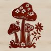 A detailed illustration of a stylized mushroom with cap and stem, suitable for vector art projects.