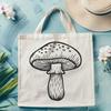 Vibrant Mushroom Illustration in Various Stages A colorful illustration of a mushroom in various growth stages.