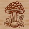 A graphic representation of a mushroom created as a scalable SVG file.