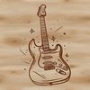 Guitar Icon SVG for Design A high-quality SVG graphic of a musical instrument, ideal for custom designs and commercial projects.