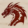 Fantasy Dragon Portrait in Vector Format A digital representation of a fantasy dragon's visage, created in SVG format.