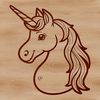 A digital illustration of a mythical creature with a unicorn's head and body.
