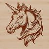 Fantasy Unicorn Head Design A digital illustration of a mythical unicorn with a fantastical head, suitable for vector art designs.