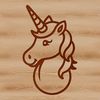 Magical Unicorn Head Illustration A simple line drawing of a mythical unicorn's head, suitable for clip art or vector design.