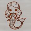 Mermaid Design in Vector Format Illustrative mermaid design with scales and flowing locks in vector format suitable for digital use.