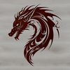 A detailed illustration of a dragon's head, showcasing its mythical features.