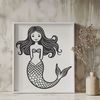 Mermaid Illustration in Vector Format A digital illustration of a mythical mermaid creature in vector format.
