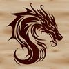 An SVG vector art representation of a classic dragon icon suitable for digital projects.