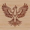 An SVG design of a phoenix, suitable for cutting with a Cricut machine or laser cutter.