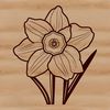 Blooming Beauty in the Garden A digital illustration of a blooming daffodil flower in a garden setting.