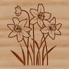 Vibrant Easter Flower Graphics Vector graphic of a single daffodil plant with yellow trumpet-shaped blooms, ideal for use in digital designs.