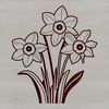 Single Stem Floral SVG Design An illustration of a single stem with blooming daffodil flowers.