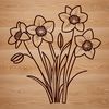 Beautiful Simple White Background Daffodil Design A vector illustration of a daffodil flower against a simple white background.