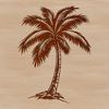 Serene Palm Tree Landscape A single palm tree standing alone in a serene outdoor setting.