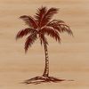 Sandy Beach Palm Tree Landscape A lone palm tree standing on a sandy beach under a clear blue sky.