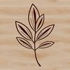 Stylized Nature Design A stylized illustration of a single leaf with simple lines and shapes.