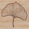 An outline design of a stylized leaf for digital crafting or design projects.