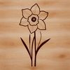 Vibrant Daffodil Blooms Illustration A close-up illustration of a daffodil plant with bright yellow trumpet-shaped blooms and green leaves.