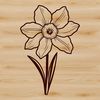 Spring Blooming Illustration A colorful illustration of a single daffodil flower in bloom, suitable for digital design and crafting projects.