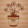 Beautiful Daffodil Close-Up A close-up illustration of a daffodil flower in a pot, ideal for crafters and garden enthusiasts.