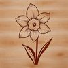 Beautiful Easter Florals An illustration of a daffodil plant with trumpet-shaped flowers.
