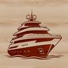 Beautiful Boat Design Vector Art A detailed illustration of a sailing boat on calm waters.