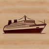 Nautical Voyage Icon A nautical-themed cruise ship icon, designed for use in various digital projects.
