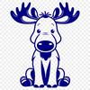 Free Moose Illustration A close-up illustration of a wild animal's face, specifically a moose with antlers.
