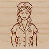 Female nurse in professional attire, designed as vector art.
